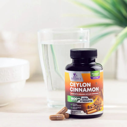 Capsulas De Canela Organica Ceylon 1800 Mg 60 Unidades Pura Y Potente