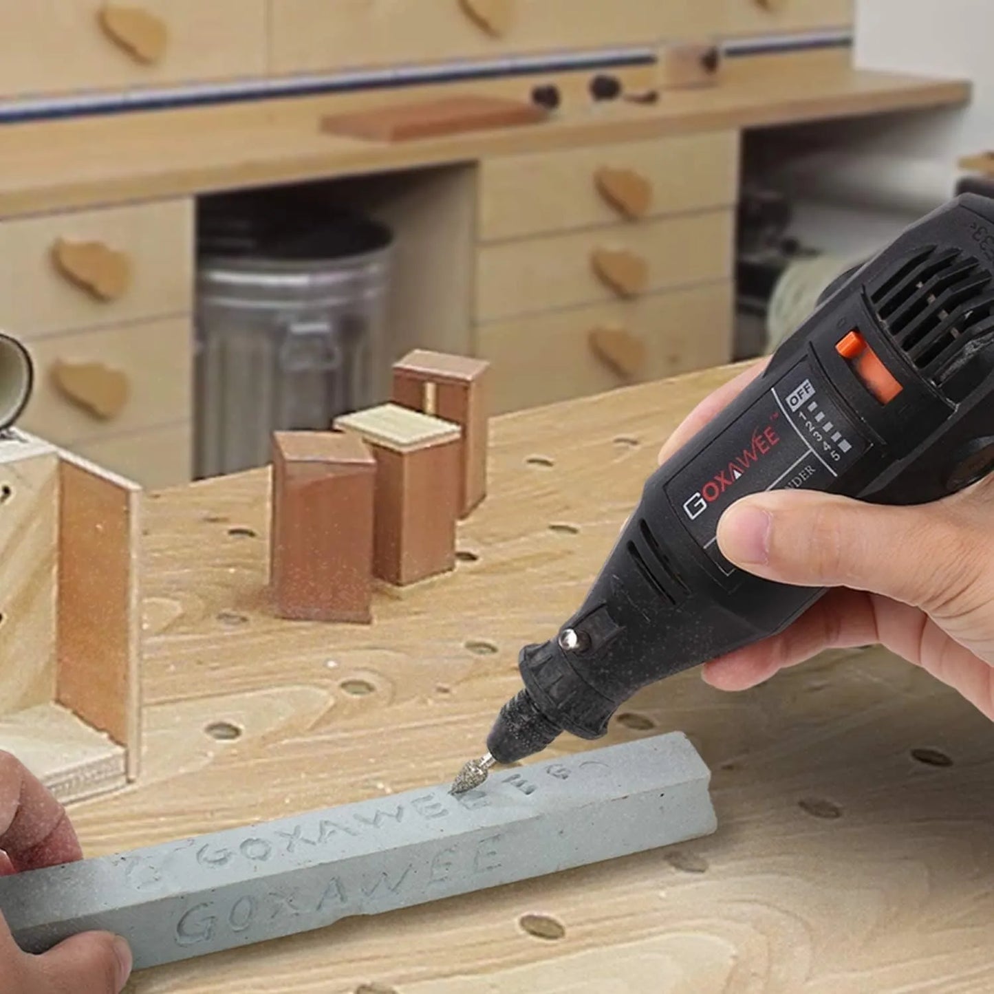 Minitaladro Electrico 140 Accesorios Velocidad Variable GOXAWEE Ideal Para Bricolaje