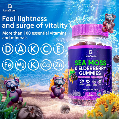 Gomitas De Musgo Marino Irlandes Con 1200 Mg Musgo Marino 60 Gomitas Veganas Con Vitamina C Y Zinc