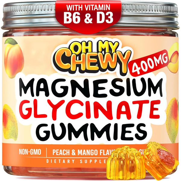 Gomitas Glicinato Magnesio 400 Mg Sueño Relajacion Muscular Sabor Frutal Veganas