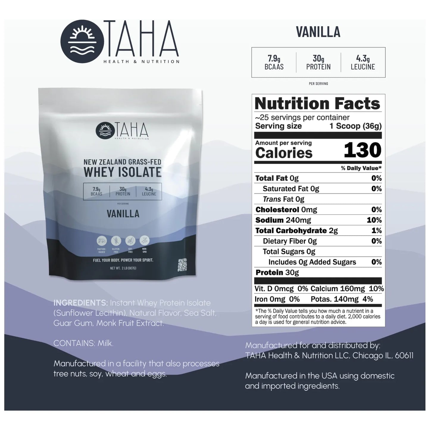 Proteina De Suero En Polvo Vainilla 30G Proteina 8G Sin Gluten Keto