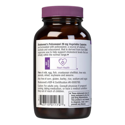 Policosanol Natural 60 Tabletas 20 Mg Salud Cardiovascular Vegano Sin Gluten