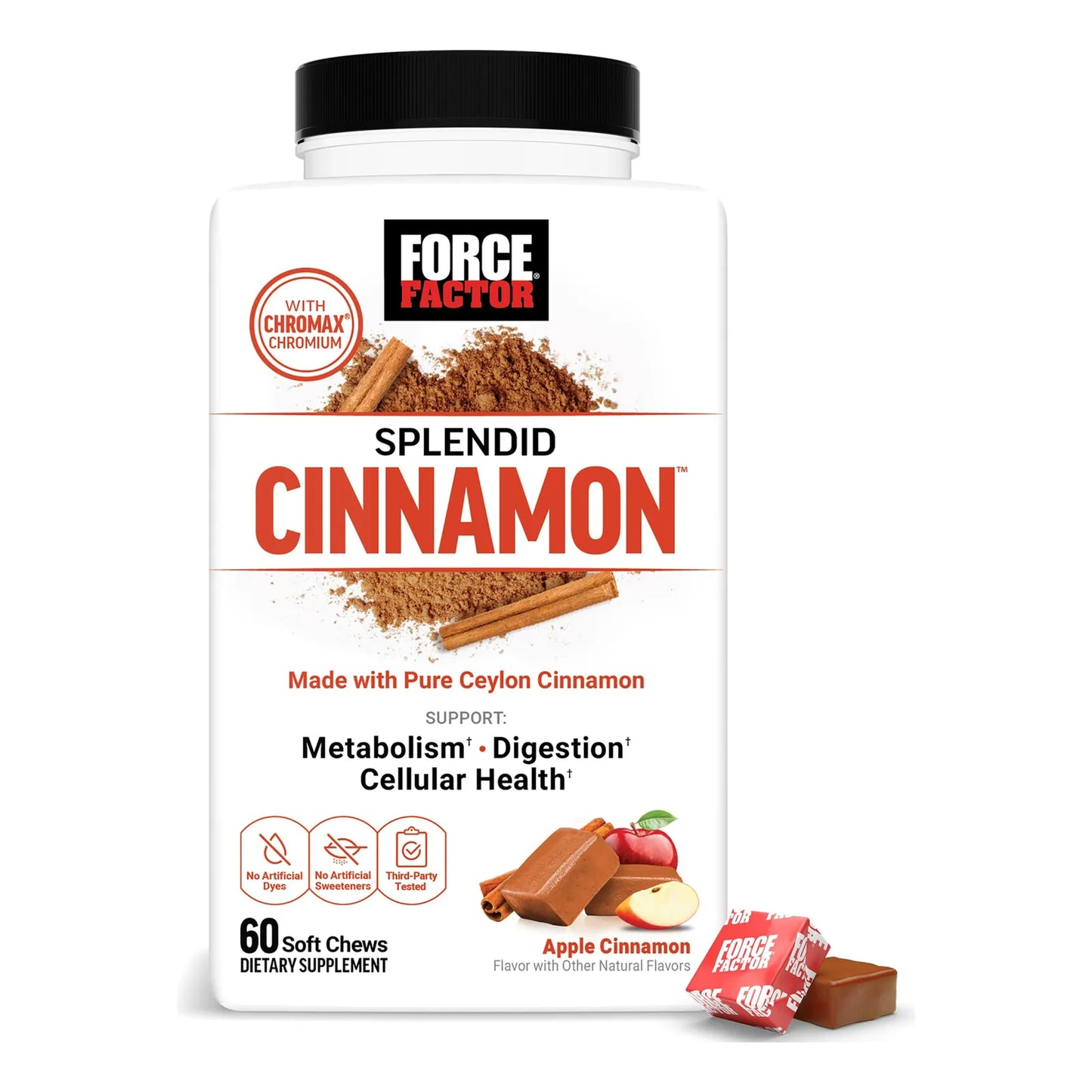 Canela De Ceilán Con Cromo Chromax Para Metabolismo Y Antioxidantes 60 Masticables