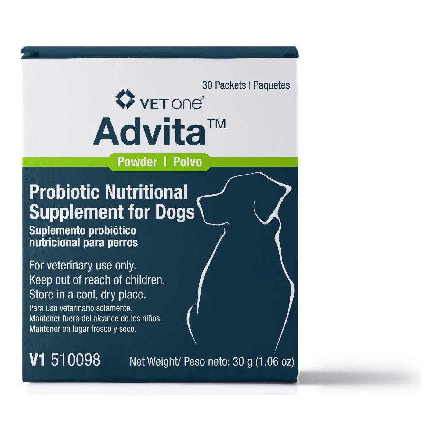 Probiótico Nutricional Para Perros VetOne Advita 30 Paquetes De 1.13 Gramo