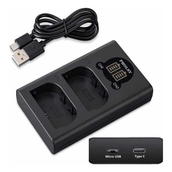 Cargador De Batería Con Pantalla LED Para Cámaras Canon LP-E6NH LP-E6N LP-E6 Carga Rápida Y Segura