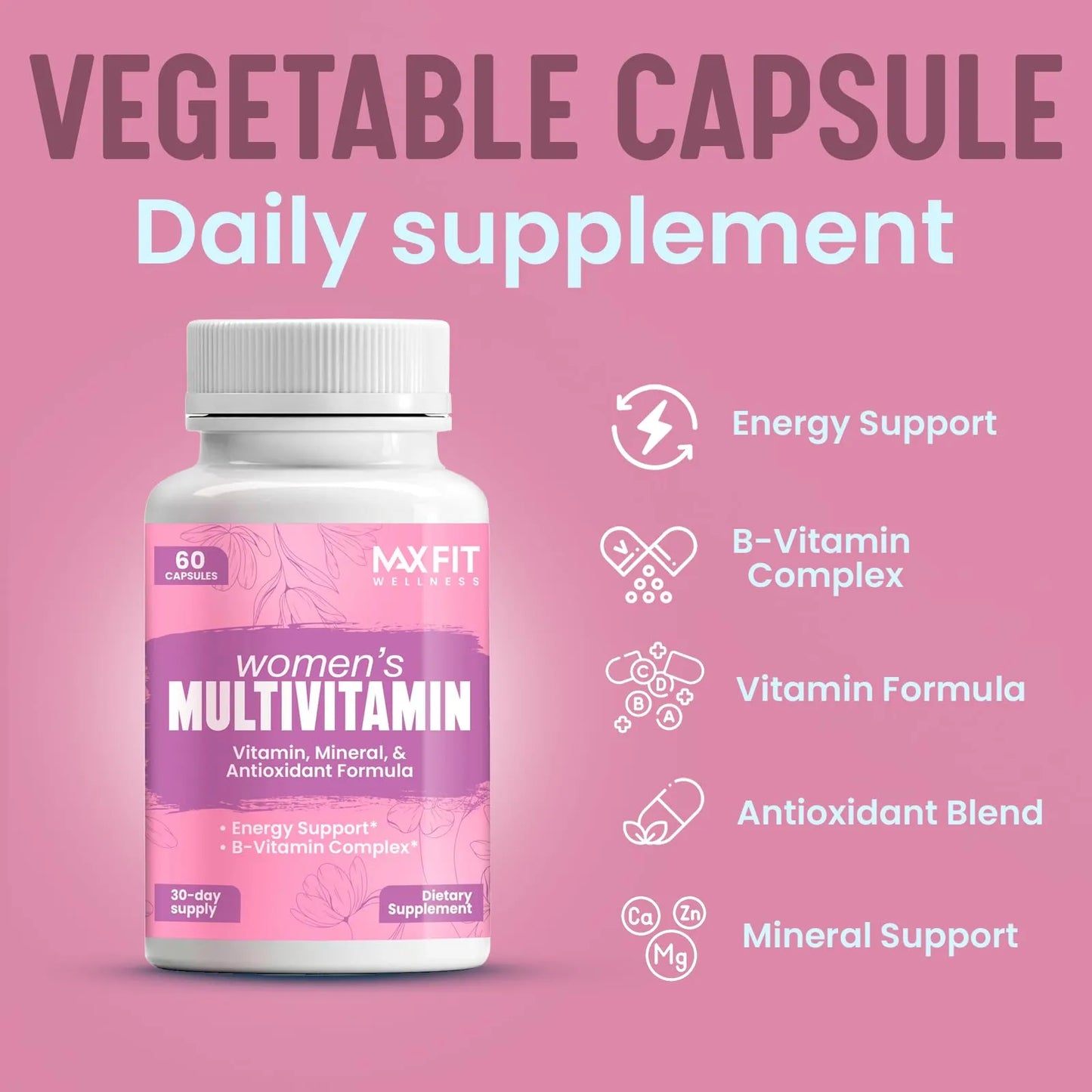 Multivitaminico Mujer 50 Años Con Vitaminas A B C D E Calcio Hierro Cabello Piel Uñas