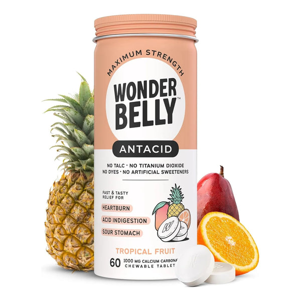 Antiácido Masticable Extra Fuerte 1000 Mg Carbonato De Calcio Sabor Frutas Tropicales Alivio Rápido