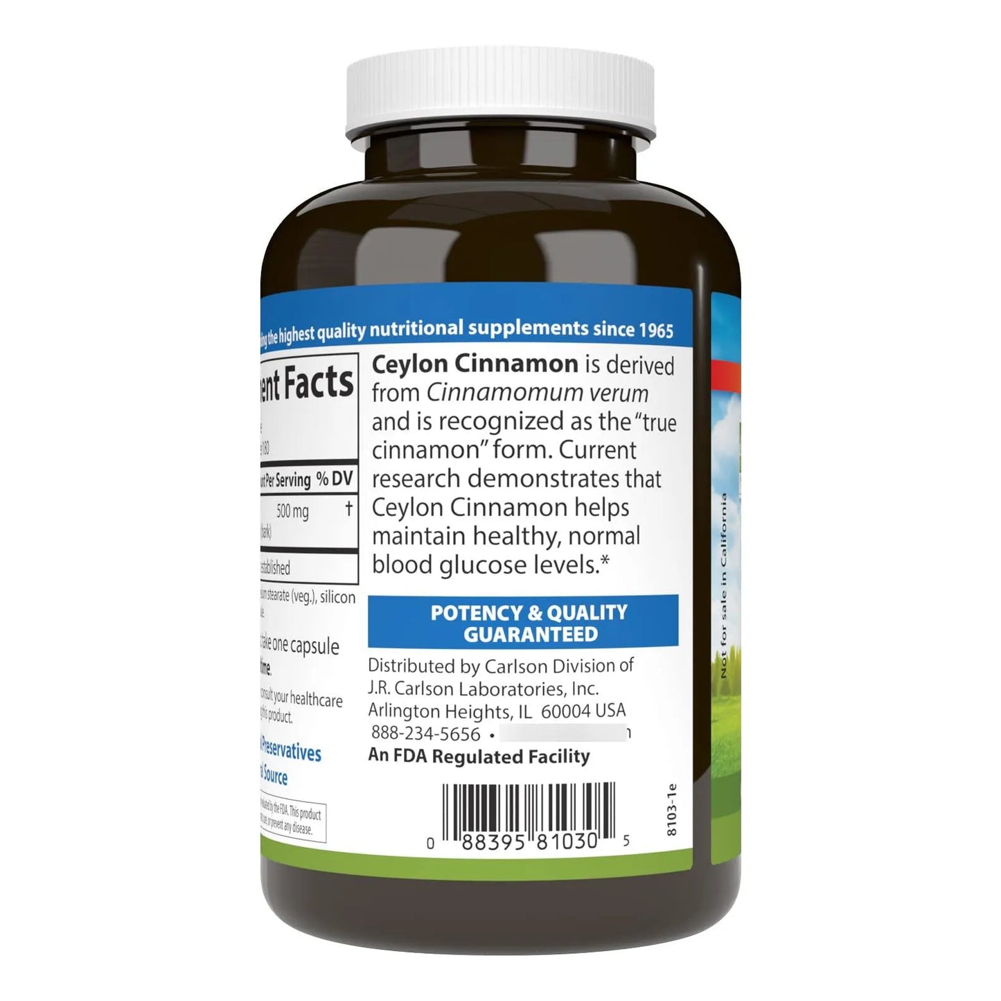 Capsulas De Canela De Ceilan 500 Mg Extracto Natural 180 Unidades