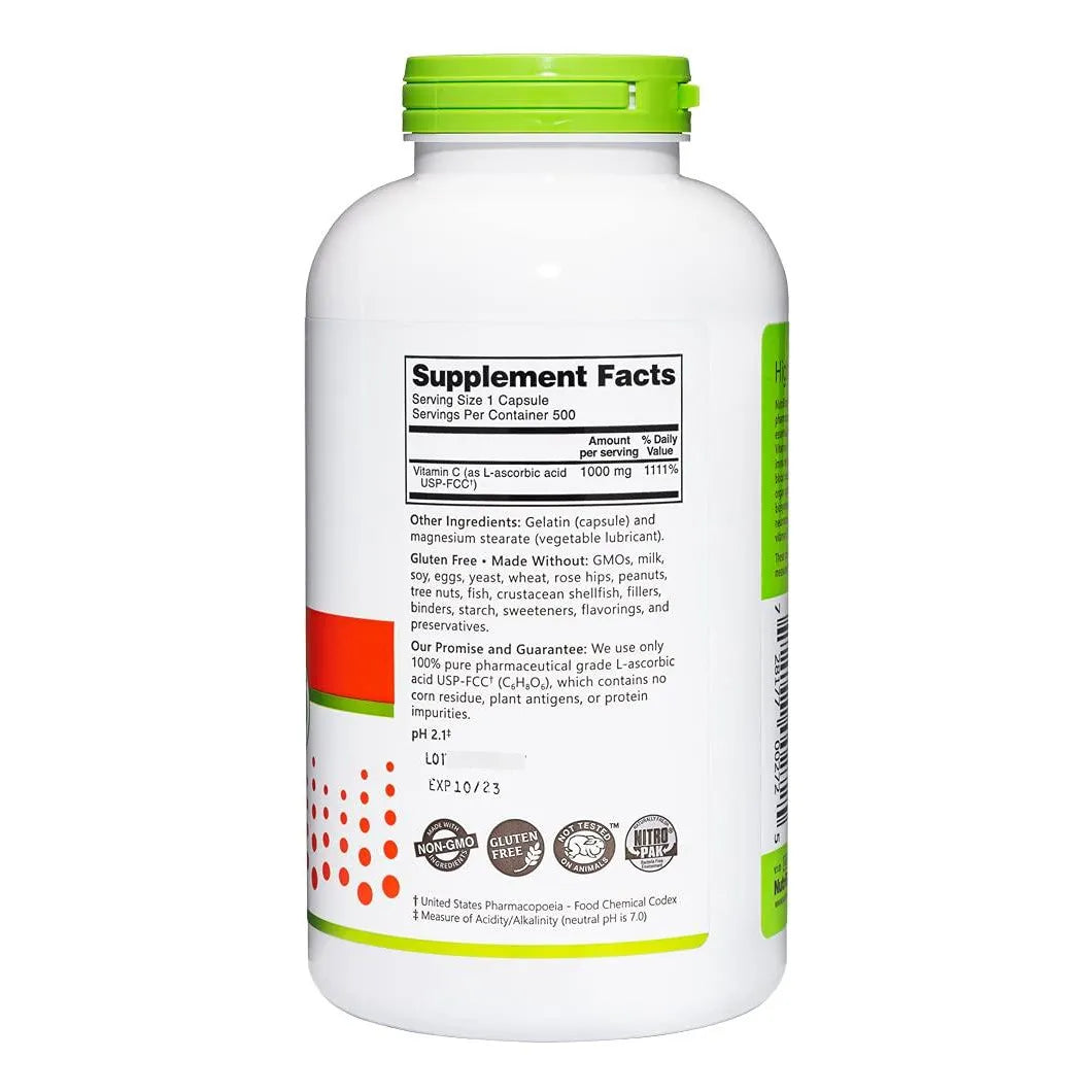 Capsulas De Vitamina C 1000 Mg 500 Unidades Refuerzo Inmune Antioxidante