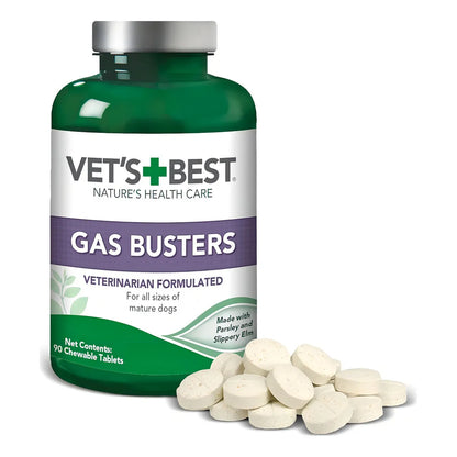 Vet's Best Suplemento Perros Hinchazon Estrenimiento 90 Tab Alivia Digestivo Natural