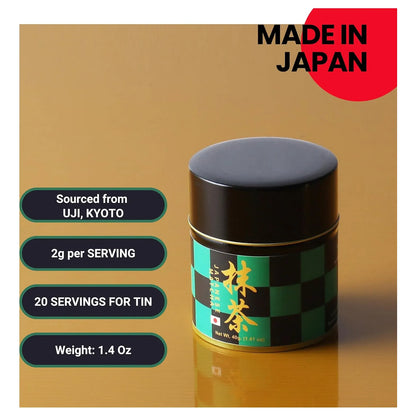 Té Verde Molido A Piedra Kyoto Uji Grado Ceremonial 40g Matcha Japonés Auténtico