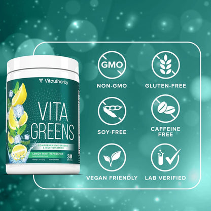 Polvo De Superalimento Verde Vita Greens Apoyo Inmunológico Y Digestivo Energía Natural