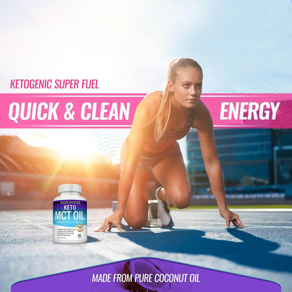 Capsulas De Aceite MCT 3000 Mg Extracto De Coco Puro Energia Keto