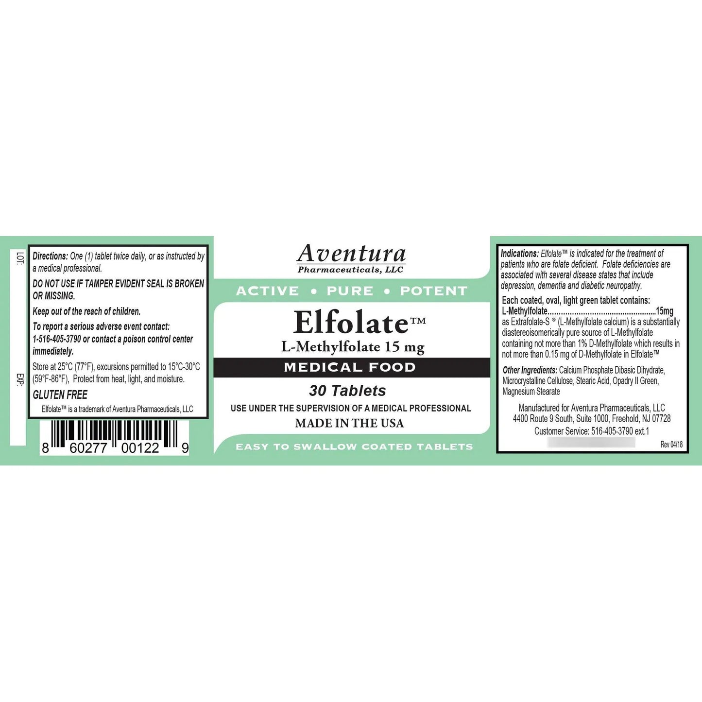 Paquete De 3 L-Metilfolato 15mg 30 Tabletas Suplemento Alimenticio Activo Y Puro