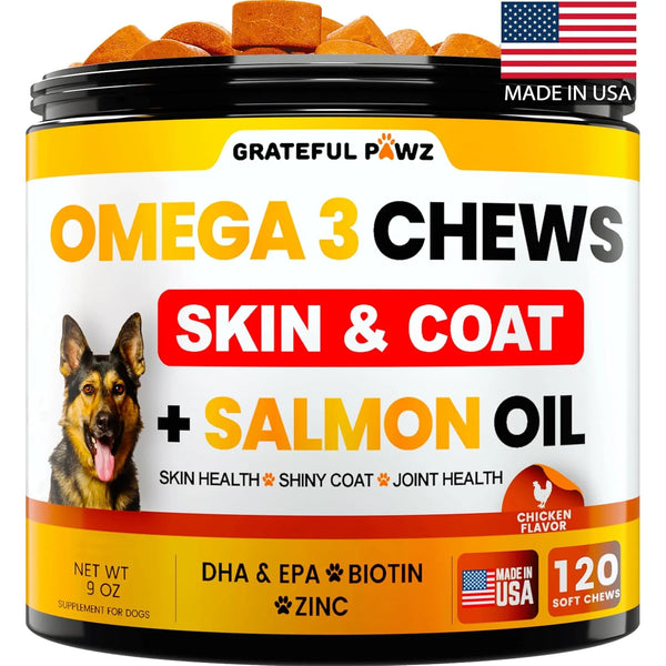 Suplemento Omega 3 Masticable Para Perros 200g Alivio Alergias Y Piel