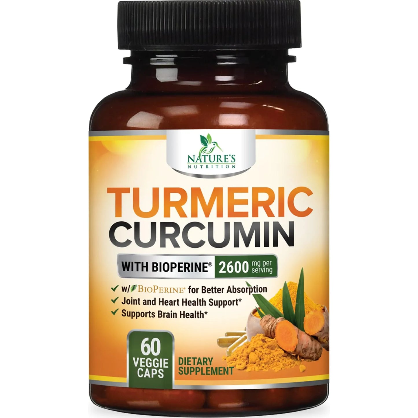 Curcumina Con Bioperina 2600 Mg Absorcion Mejorada Antioxidante Articulaciones