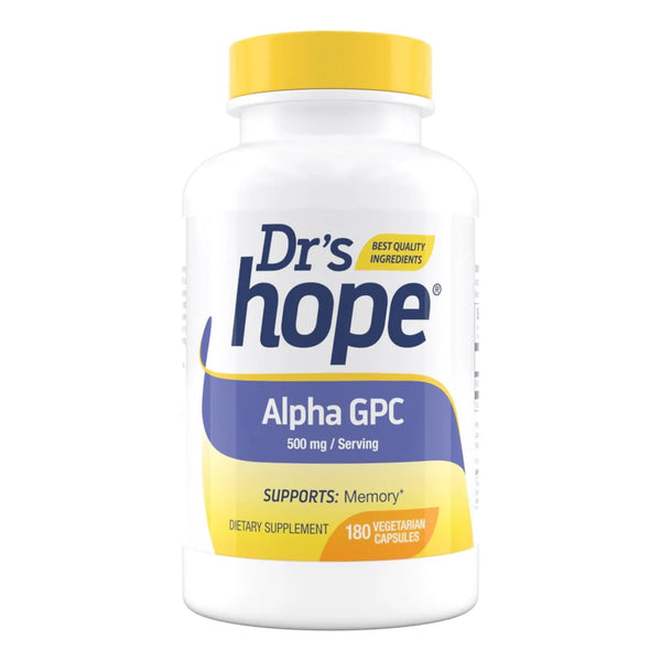 Drs Hope Alpha GPC 500 Mg Suplemento Para Memoria Y Función Cognitiva 180 Cápsulas Vegetarianas