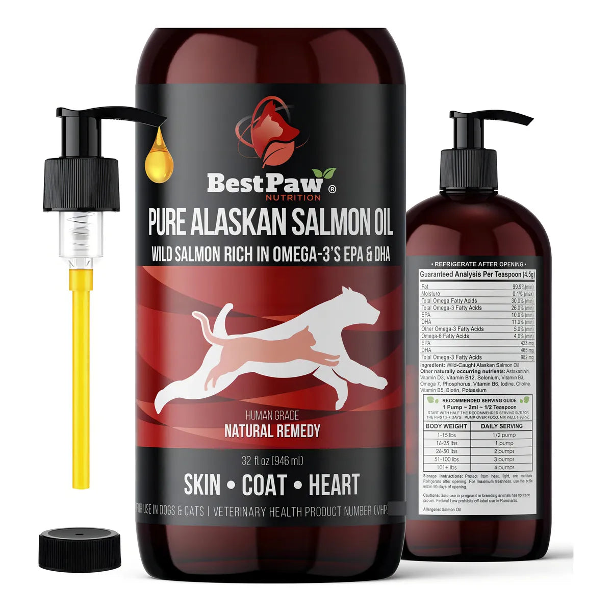 Aceite De Salmon Omega 3 Para Perros Y Gatos Piel Sana Articulaciones Fuertes Pelaje Brillante