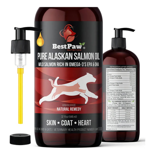 Aceite De Salmon Omega 3 Para Perros Y Gatos Piel Sana Articulaciones Fuertes Pelaje Brillante