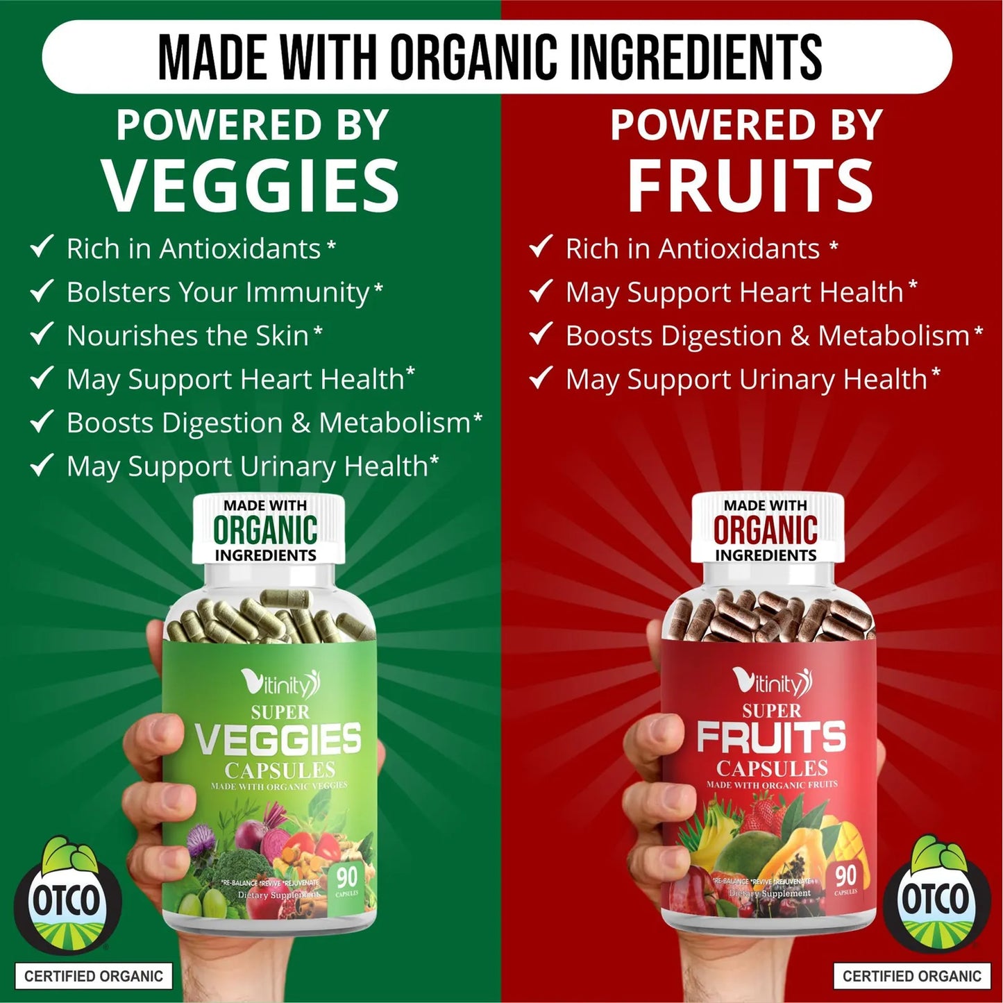 Capsulas De Frutas Y Verduras Organicas Superfood Suplemento Nutritivo 30 Dias