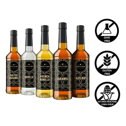 Café Le Rou Jarabe De Café Variado Paquete De 5 Sabores Premium 25.4 Onzas