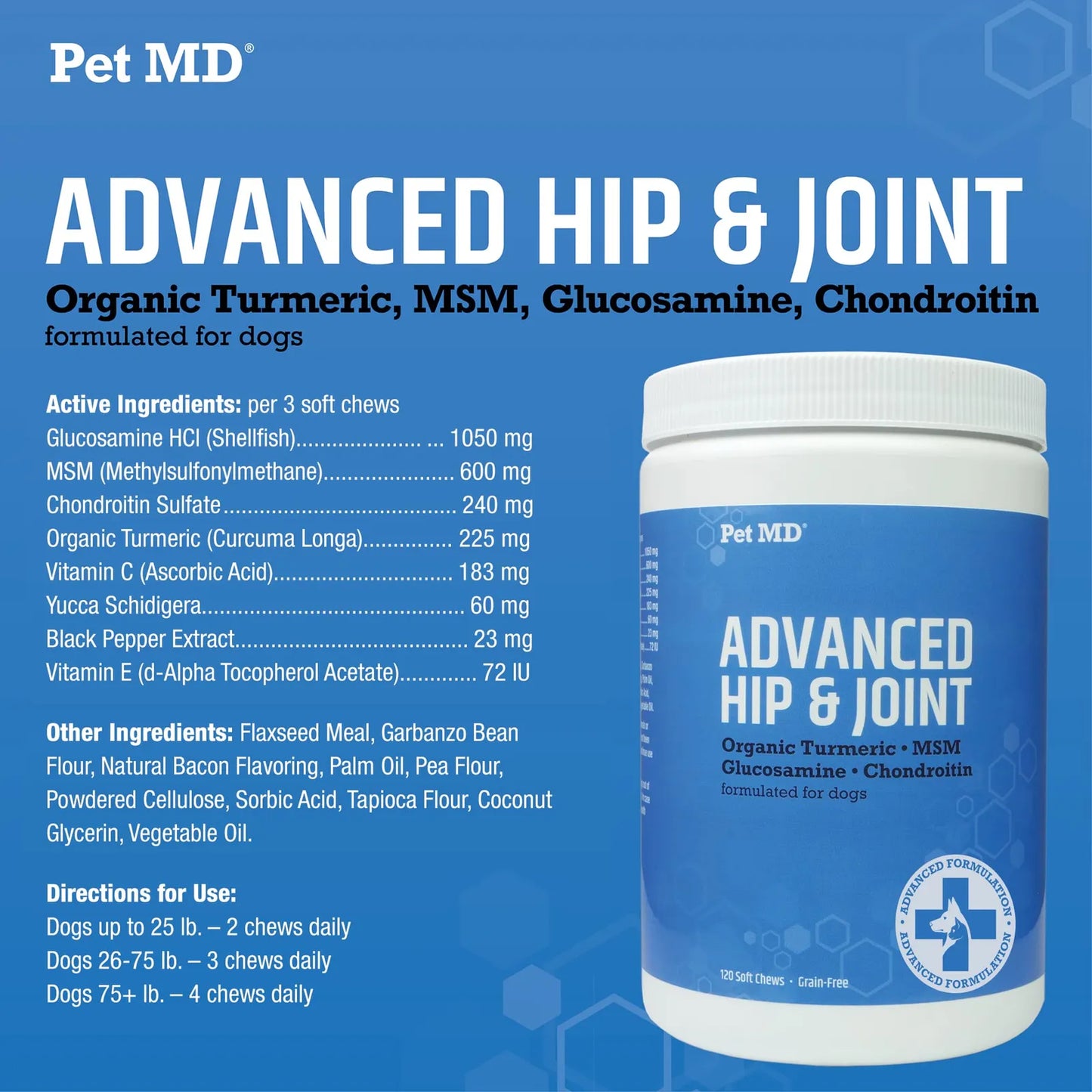 Masticables Para Perros Con Glucosamina Condroitina Y MSM - Salud Articular Premium