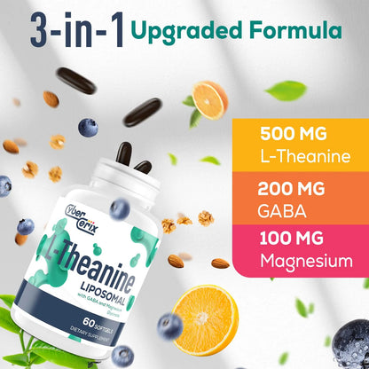 L Teanina Liposomal 500 Mg Con Gaba 200 Mg Y Magnesio 100 Mg Capsulas Suplemento Para Relajacion Y Concentracion