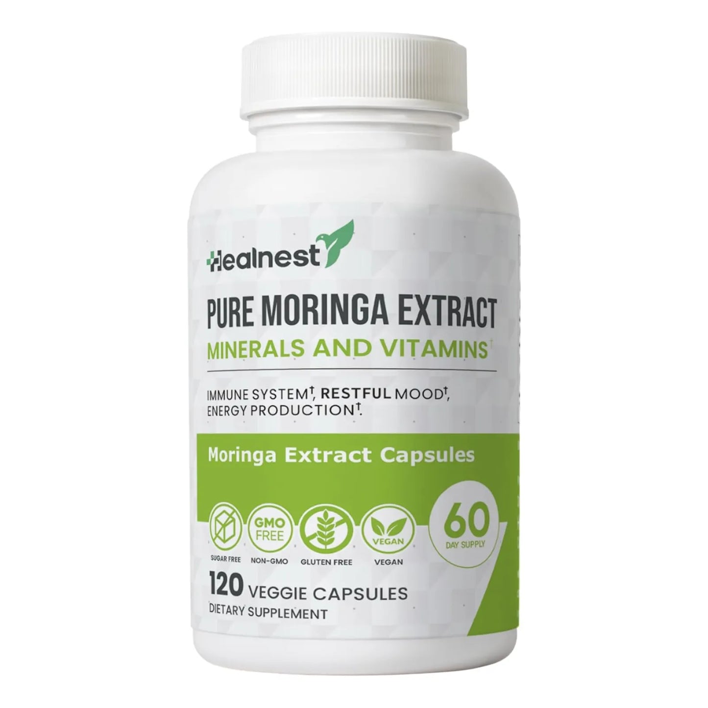 Capsulas Extracto Moringa Pura 20 A 1 20000 Mg Vitaminas Minerales Vegano