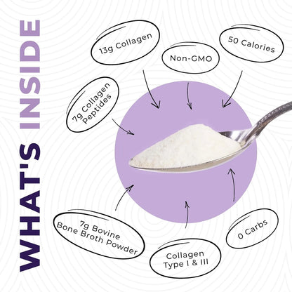 Polvo De Caldo De Huesos Con Colágeno Hidrolizado 454g Salud Articular Y Piel Radiante
