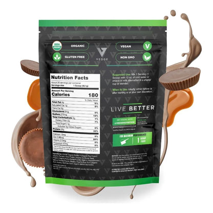 Proteína Vegana En Polvo Chocolate Mantequilla De Cacahuate 25 Porciones USDA Orgánica Sin Gluten