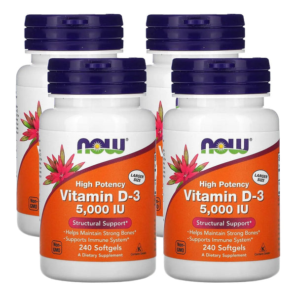 Vitamina D3 5000 UI Alta Potencia Soporte Estructural 240 Capsulas Blandas