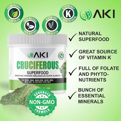 Mezcla Verde Superfood De Crucíferas En Polvo Con Col Rizada 150g Nutrición Integral Vegana