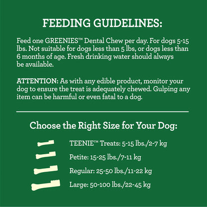 Golosinas Dentales Naturales GREENIES Aging Care Para Perros 27 Onzas