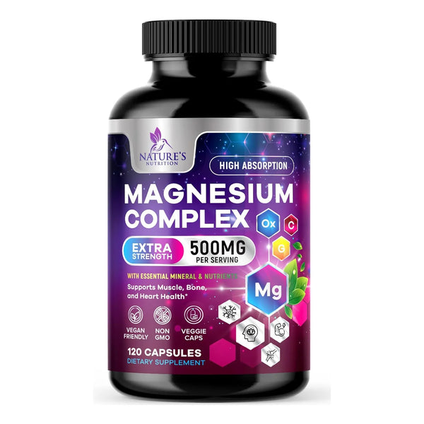 Complejo De Magnesio 500 Mg Cápsulas Alta Absorción Glicinato 5 En 1