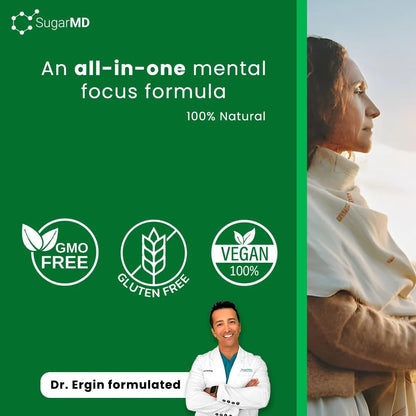Suplemento Cerebral Bacopa Ginkgo Bioperina 60 Caps Memoria Enfoque