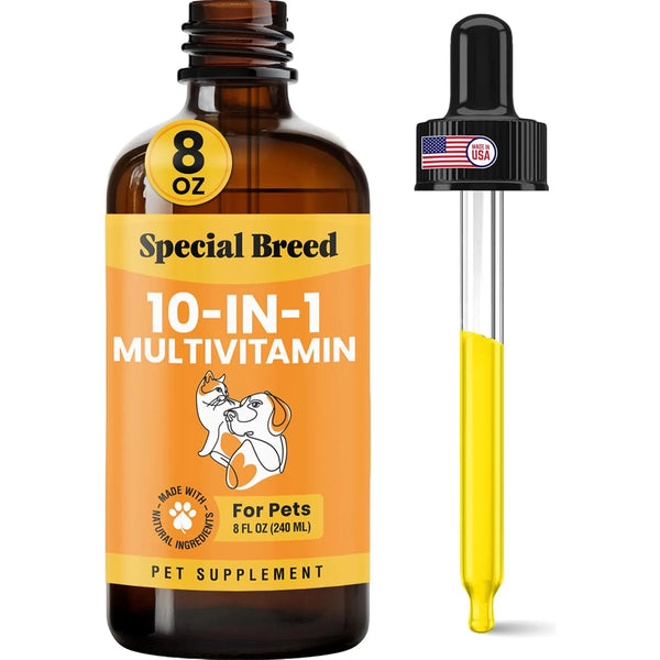 Multivitaminico Liquido 10 En 1 Para Perros Y Gatos Con Glucosamina Y Arandano 240 Ml