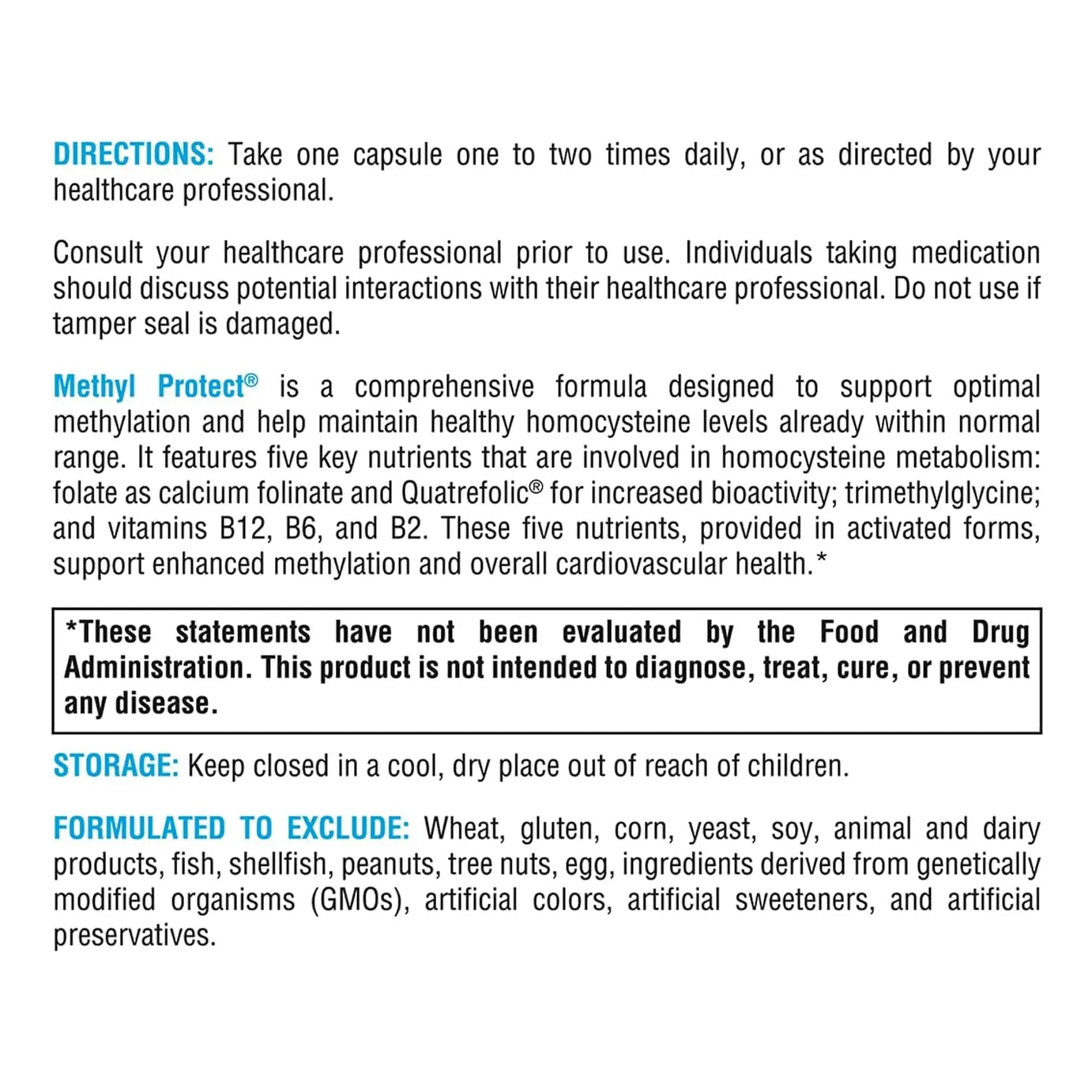 Suplemento Methyl Protect Con Folato Metilico Y Vitamina B12 Para Metilacion Optima Y Salud Cardiovascular