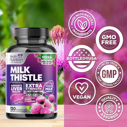 Extracto De Cardo Mariano Y Diente De León 1000 Mg Suplemento Hepático Natural