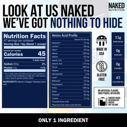 Proteína En Polvo Péptidos Colágeno Bacalao Silvestre 47 Porciones Naked Marine