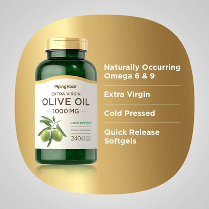 Capsulas Aceite Oliva Extra Virgen 1000 Mg 240 Unidades Prensado Frio Sin Gluten