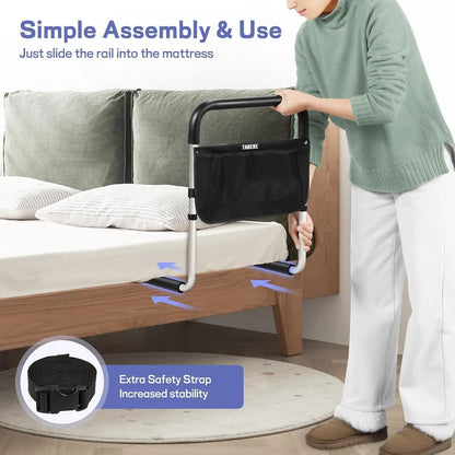 Rieles De Cama Ajustables Para Adultos Mayores Mango Antideslizante Y Soporte Hasta 300 Lbs