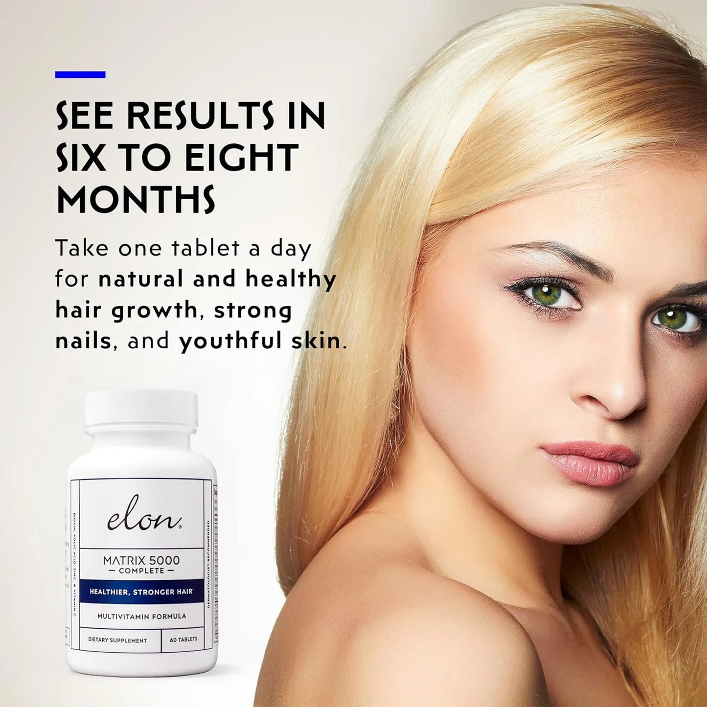 Multivitaminico Elon Matrix 5000 Para Cabello Piel Y Uñas Con Biotina Y Vitaminas