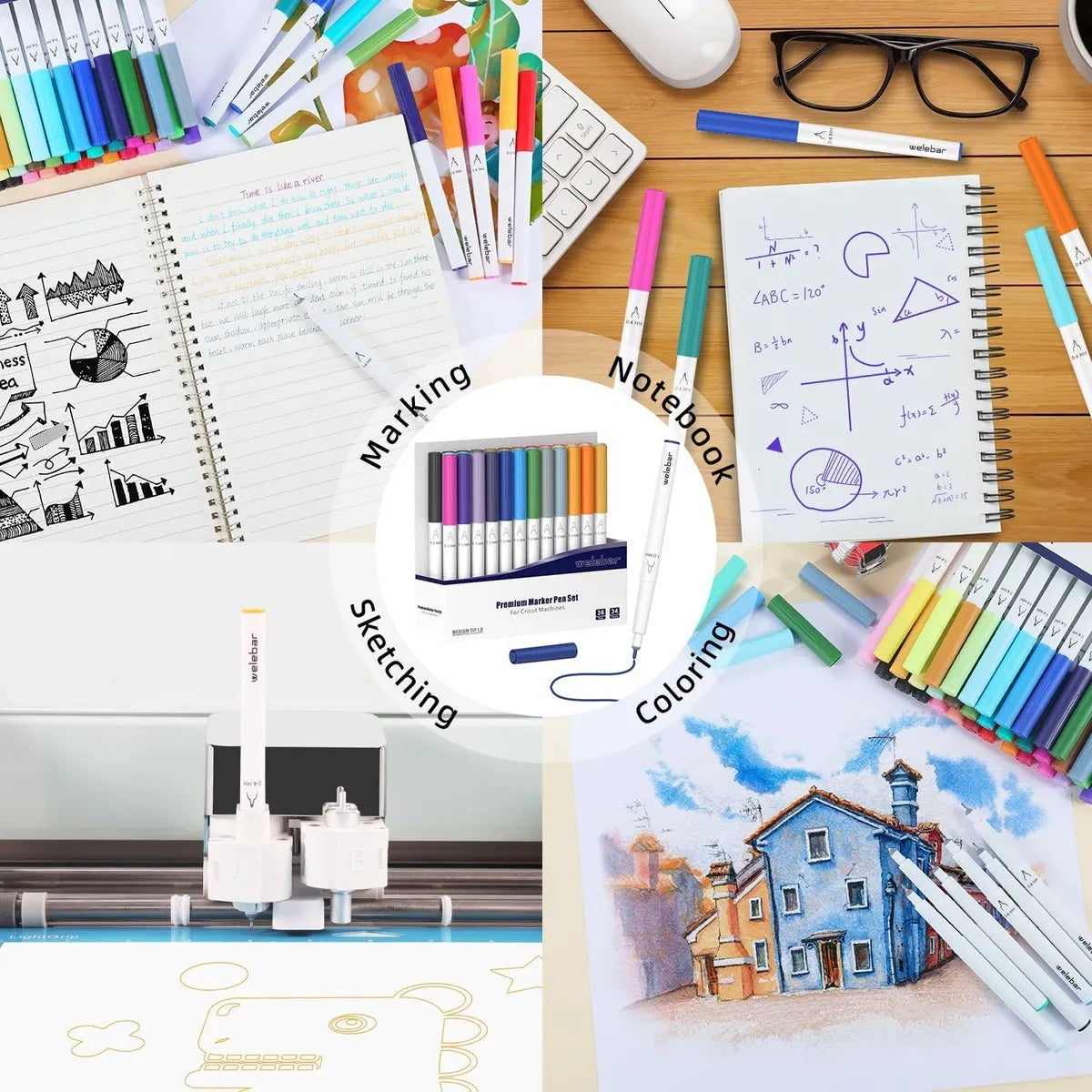 Welebar 1.0 Tip Pen Set 36 Rotuladores Punta Fina Para Cricut Maker 3 Maker Explore Air 2