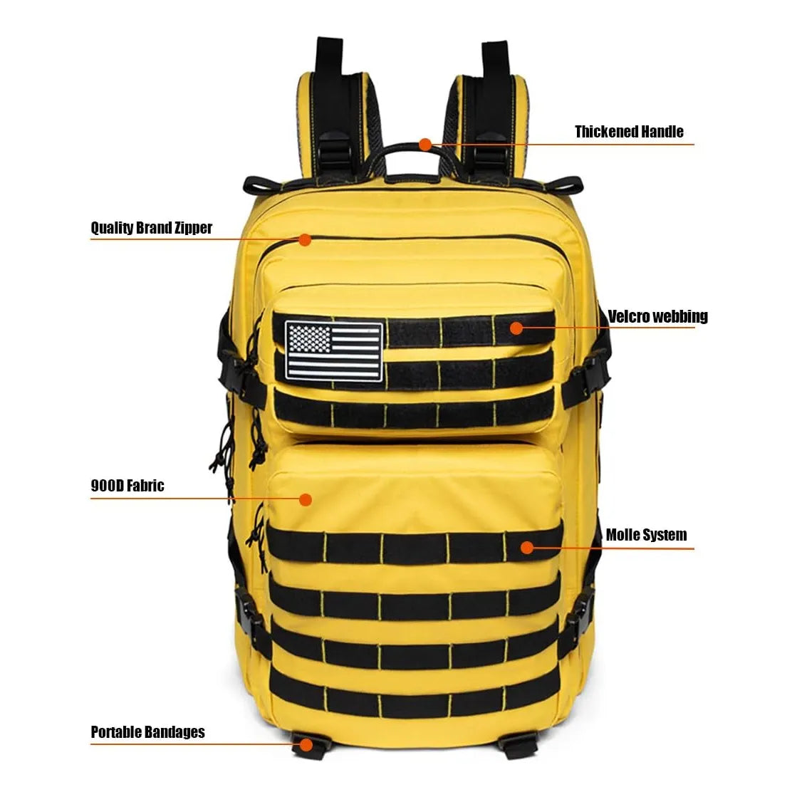Mochila Táctica Militar QT&QY 45L Resistente Al Agua Con Sistema Molle