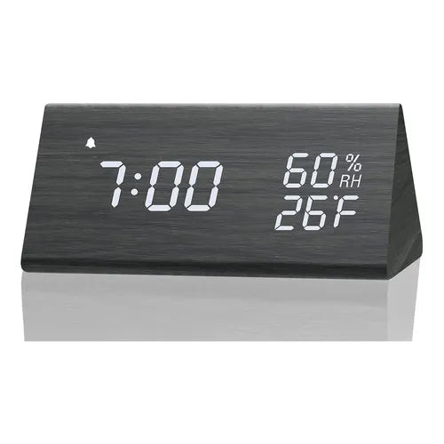 Despertador Digital Led Madera JALL Pantalla Clara Moderno y Elegante