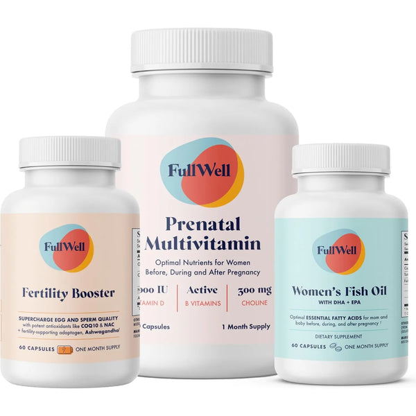 Trío Fertilidad Vitamina Prenatal DHA Refuerzo Fertilidad Colina Folato Omega 3
