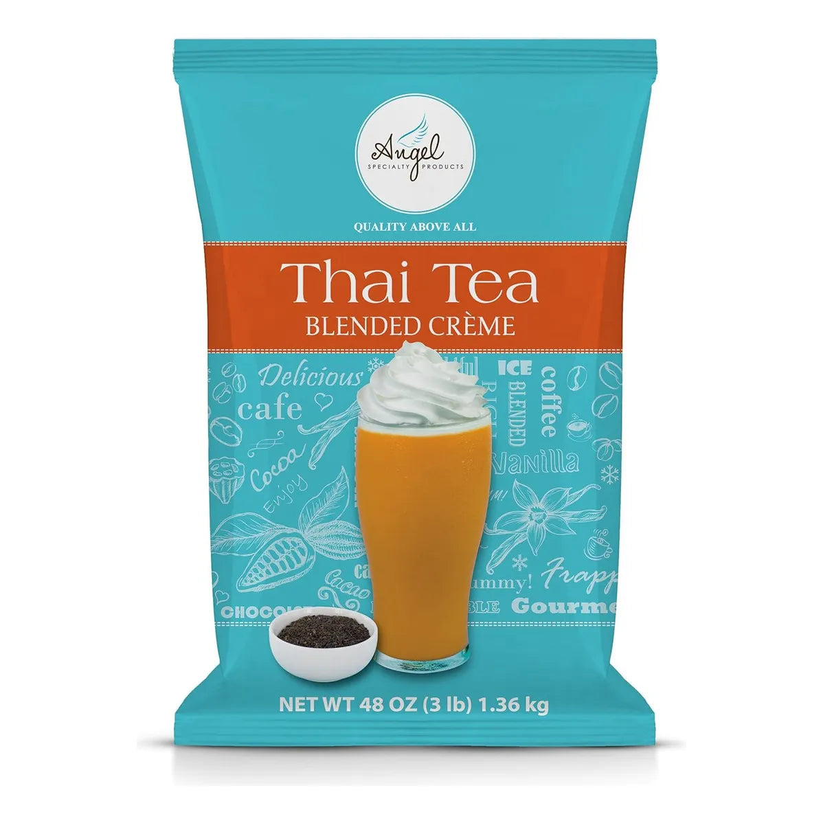 Mezcla De Crema De Té Tailandés Angel Specialty Products 3 Lb Polvo Instantáneo Para Bebidas Cremosas