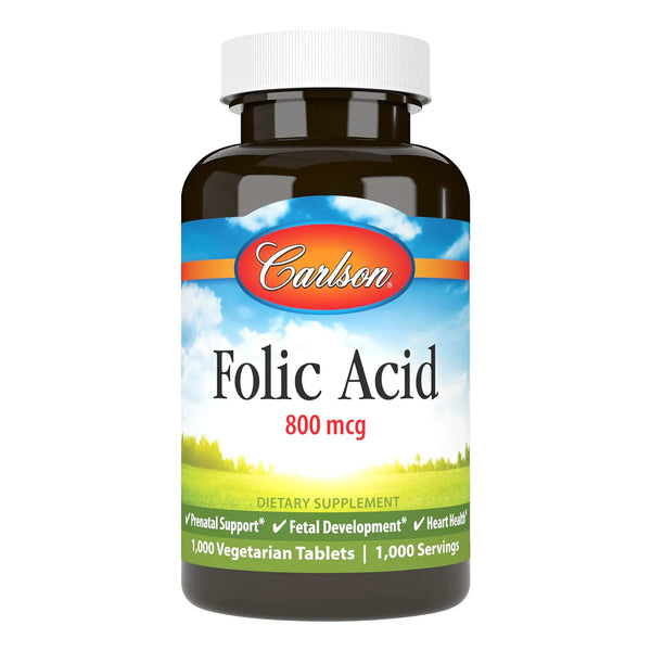 Ácido Fólico 800 Mcg Apoyo Prenatal 1000 Tabletas