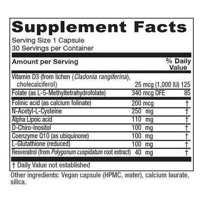 Ovum AM Soporte De Huevo Con Vitamina D3 Acido Alfa Lipoico CoQ10 30 Capsulas Veganas