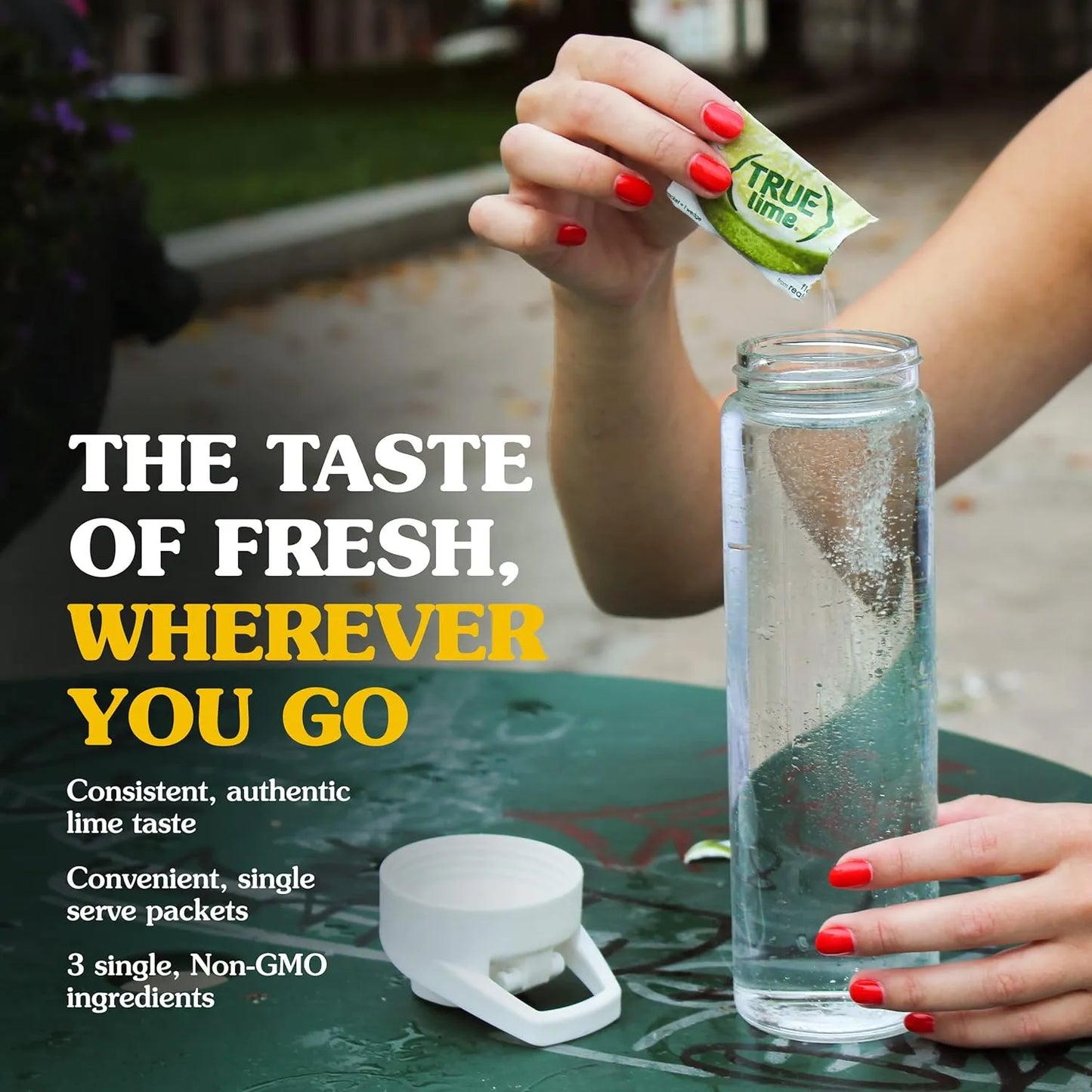 True Lime Potenciador De Agua 500 Sobres Sabor Lima Natural Sin Azúcar